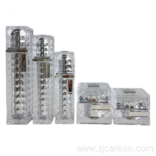 Luxury Square Shape Crystal Acrylic Jar